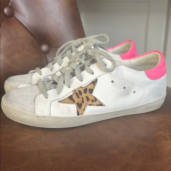 Not Golden Goose Women's White and Pink Sneakers - Picture 1 of 5